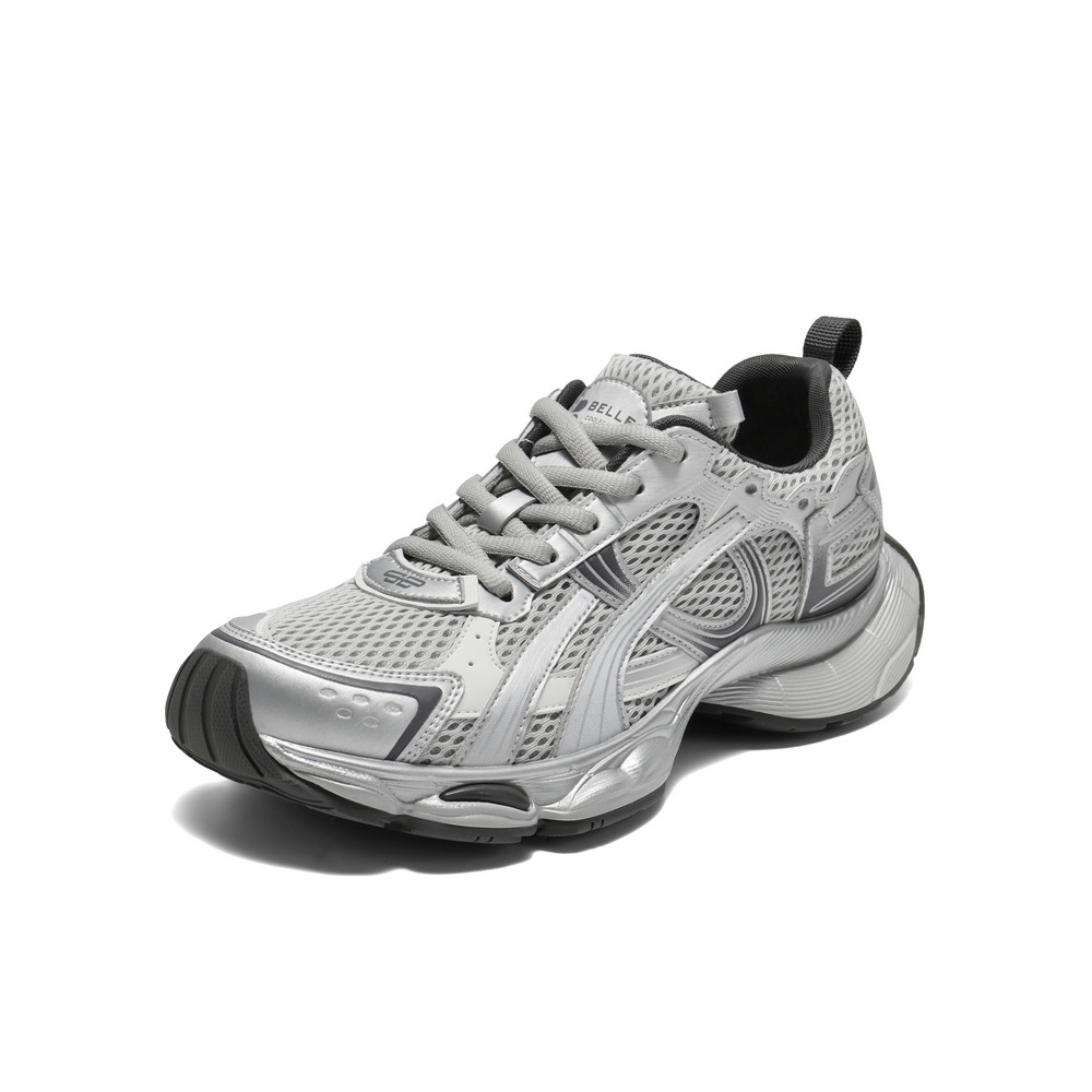 百丽机能风厚底增高老爹鞋女2025秋新透气大网孔休闲鞋B2736CM5