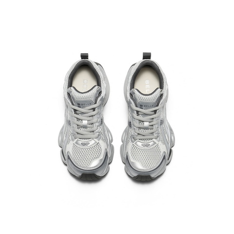 百丽机能风厚底增高老爹鞋女2025秋新透气大网孔休闲鞋B2736CM5