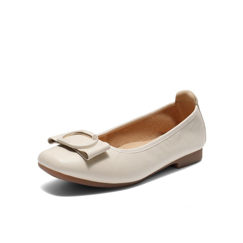 百丽气质方扣平底便鞋女2025秋新商场同款真皮软底单鞋E3W1DCQ5