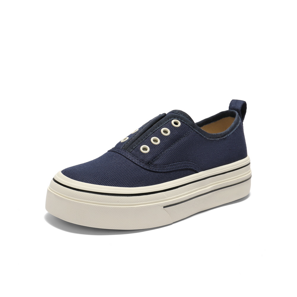 百丽简约百搭帆布鞋女2025秋新厚底便捷无系带休闲鞋B2699CM5