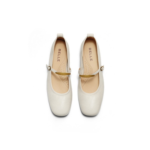 百丽时尚复古玛丽珍鞋女2025秋新商场同款真皮薄底单鞋E3V1DCQ5