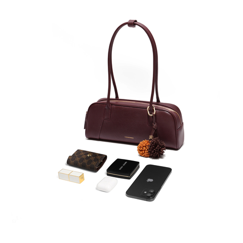 百丽包女25秋商场同款质感质感通勤miu系单肩波士顿包8547ACX5