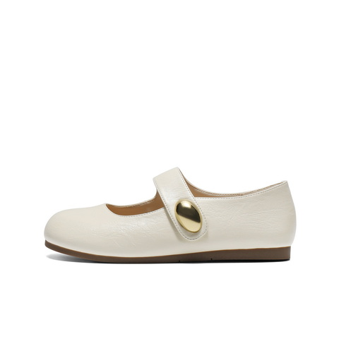 百丽简约时尚玛丽珍鞋女2025秋新可爱圆头魔术贴浅口单鞋B2782CQ5