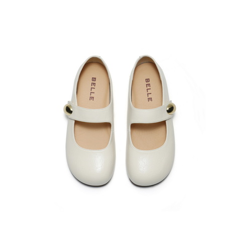 百丽简约时尚玛丽珍鞋女2025秋新可爱圆头魔术贴浅口单鞋B2782CQ5