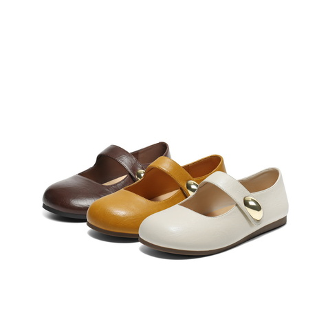 百丽简约时尚玛丽珍鞋女2025秋新可爱圆头魔术贴浅口单鞋B2782CQ5