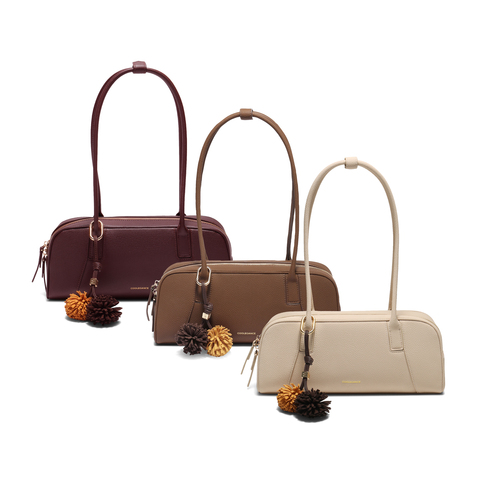 百丽包女25秋商场同款质感质感通勤miu系单肩波士顿包8547ACX5