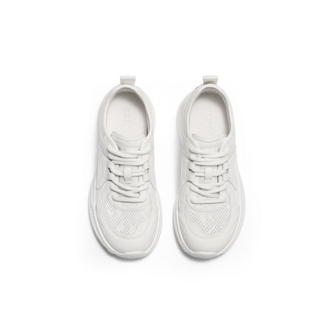 百丽简约基础老爹鞋女2025秋新厚底增高透气网面休闲鞋E3E1DCM5