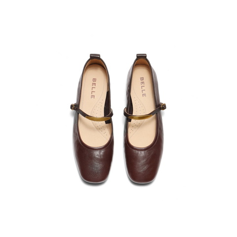 百丽时尚复古玛丽珍鞋女2025秋新商场同款真皮薄底单鞋E3V1DCQ5