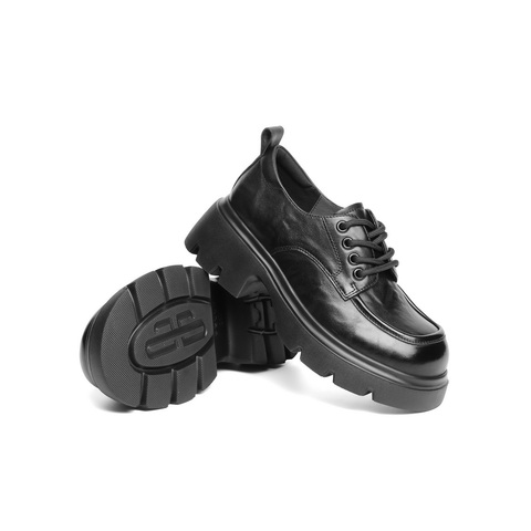 百丽英伦风牛津鞋女2025秋新商场同款真皮厚底增高单鞋E1X1DCM5