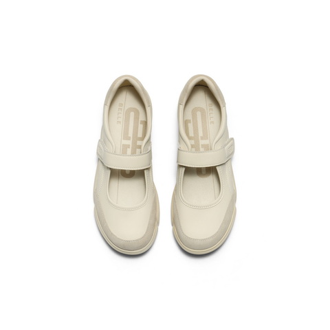 百丽拼接休闲玛丽珍鞋女2025秋新商场同款魔术贴休闲鞋E3R1DCQ5