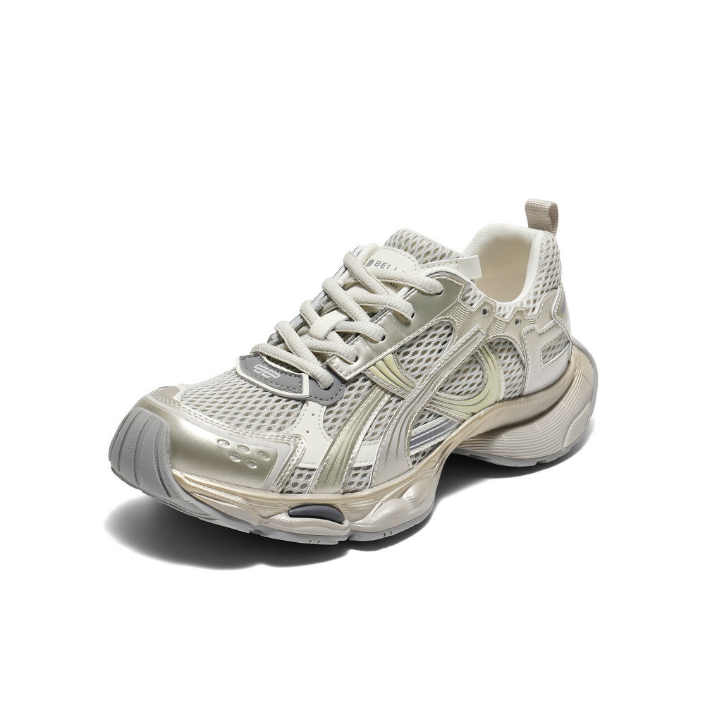 百丽机能风厚底增高老爹鞋女2025秋新透气大网孔休闲鞋B2736CM5