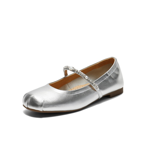 百丽芭蕾风玛丽珍鞋女2025秋新商场同款真皮薄底浅口单鞋3H9F4CQ5