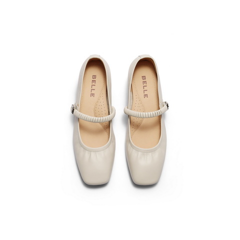 百丽气质方跟玛丽珍鞋女2025秋新商场同款质感真皮单鞋E1U1DCQ5