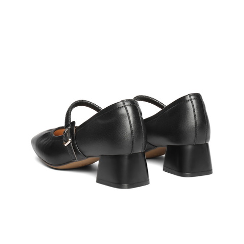 百丽气质方跟玛丽珍鞋女2025秋新商场同款质感真皮单鞋E1U1DCQ5