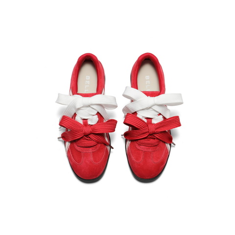 百丽时尚双鞋带德训鞋女2025秋新拼接撞色薄底休闲鞋B2839CM5