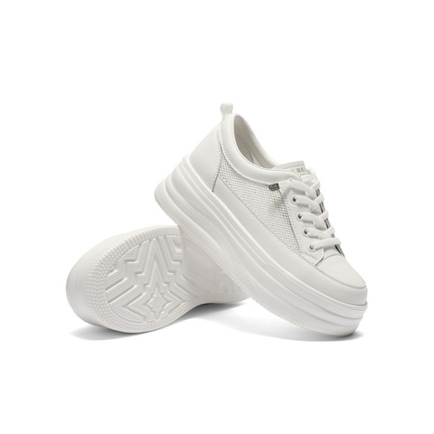 百丽百搭厚底小白鞋女2025夏新舒适透气网面休闲鞋E2U1DBM5