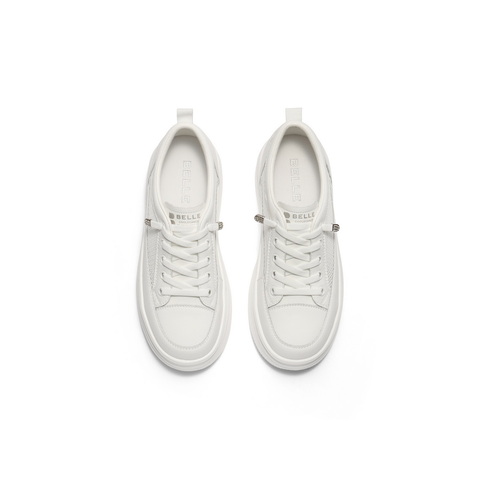 百丽百搭厚底小白鞋女2025夏新舒适透气网面休闲鞋E2U1DBM5