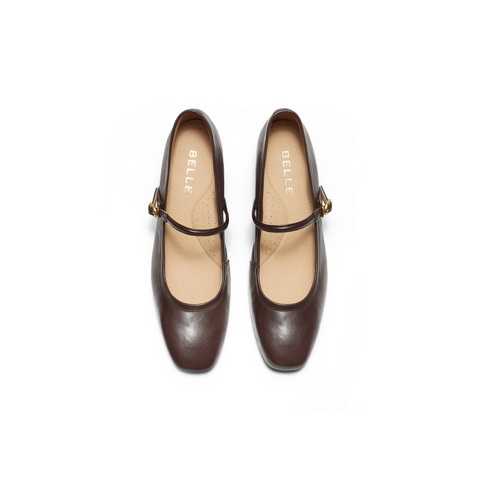 百丽气质时装玛丽珍鞋女2025秋新商场同款真皮高跟单鞋BFS03CQ5