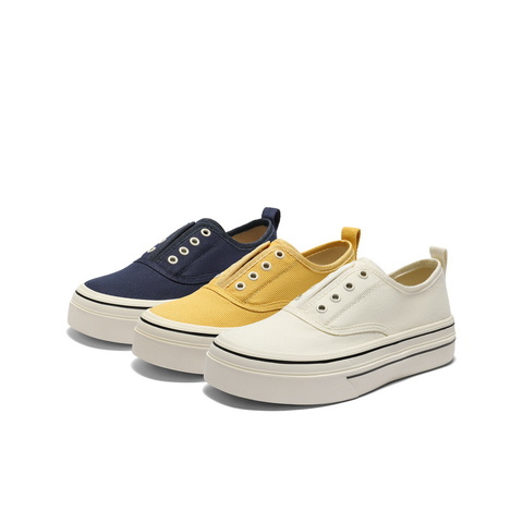 百丽简约百搭帆布鞋女2025秋新厚底便捷无系带休闲鞋B2699CM5