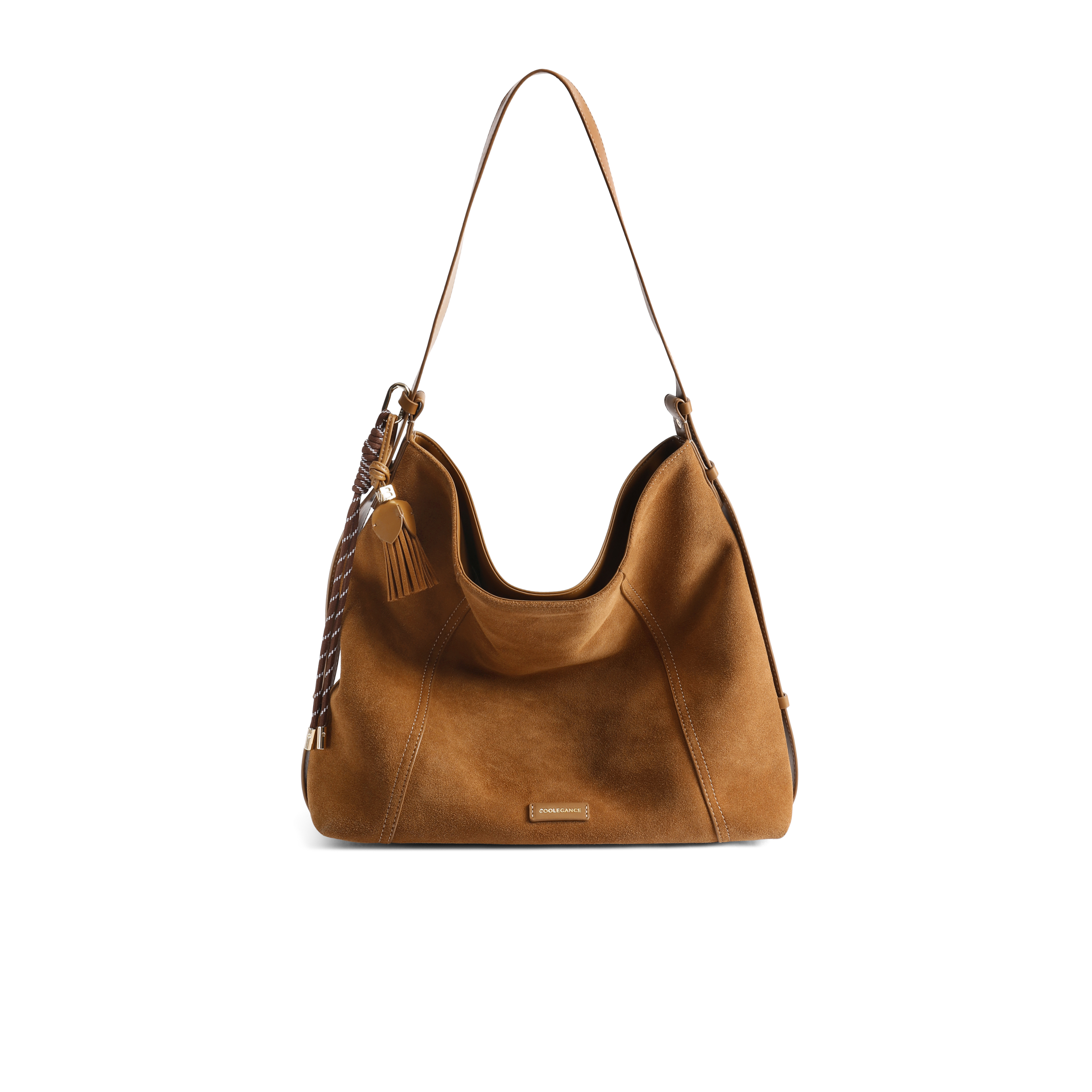 百丽包包女25秋商场同款复古绒面hobo包单肩斜挎托特包8562ACX5