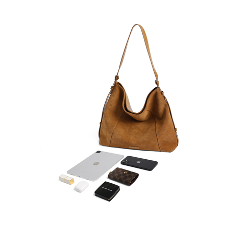 百丽包包女25秋商场同款复古绒面hobo包单肩斜挎托特包8562ACX5