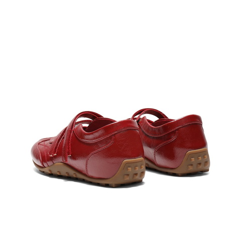 百丽时尚亮面休闲玛丽珍鞋女2025秋新双魔术贴薄底休闲鞋B2769CQ5