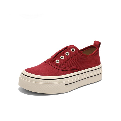 百丽简约百搭帆布鞋女2025秋新厚底便捷无系带休闲鞋B2699CM5