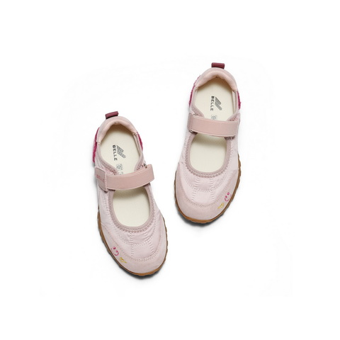 百丽撞色德训鞋女童2025秋新款商场同款魔术贴薄底休闲鞋80030C85