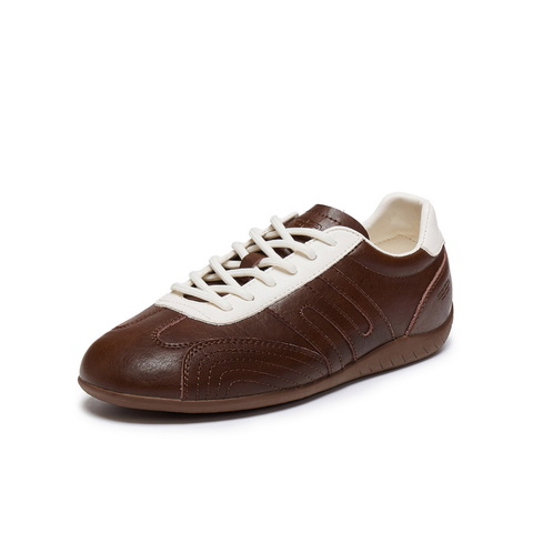 百丽复古时尚撞色赛车鞋女2025秋新舒适薄底休闲德训鞋B2818CM5