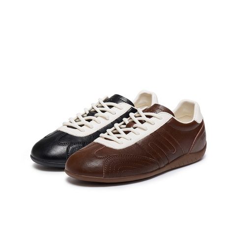 百丽复古时尚撞色赛车鞋女2025秋新舒适薄底休闲德训鞋B2818CM5