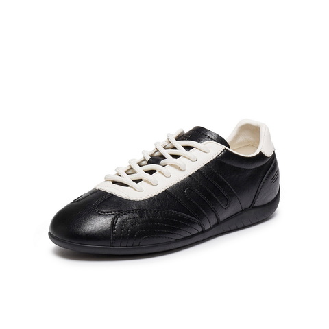 百丽复古时尚撞色赛车鞋女2025秋新舒适薄底休闲德训鞋B2818CM5