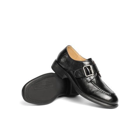 百丽复古乐福鞋女2025秋新商场同款质感皮带扣通勤单鞋E1F1DCM5