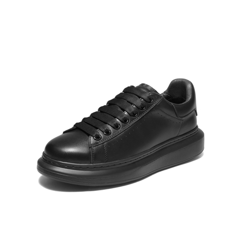 百丽百搭小白鞋男鞋2025秋新商场同款牛皮革厚底休闲板鞋8LB01CM5