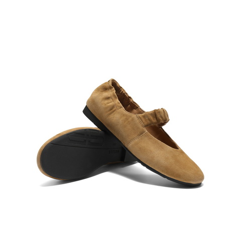 百丽复古软薄底玛丽珍鞋女2025秋新商场同款真皮浅口单鞋E1P1DCQ5