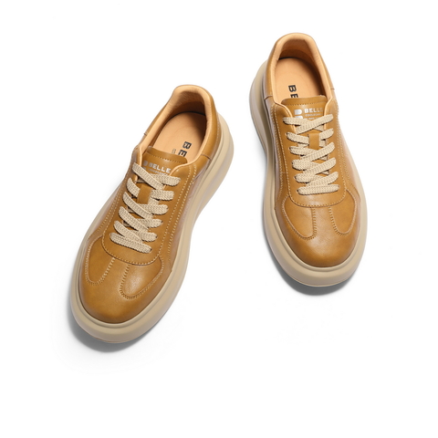 百丽厚底增高休闲鞋男鞋2025新款秋季复古潮搭舒适板鞋A2104CM5