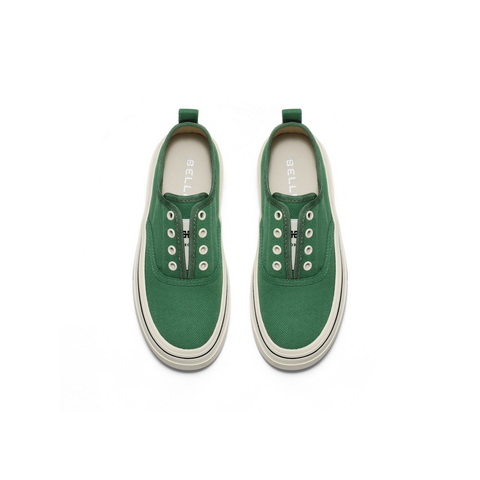 百丽简约百搭帆布鞋女2025秋新厚底便捷无系带休闲鞋B2699CM5