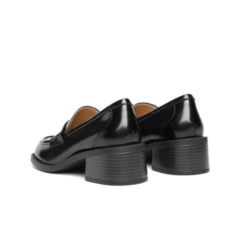 百丽气质高跟乐福鞋女2025秋新商场同款真皮通勤乐福鞋3PAF2CA5