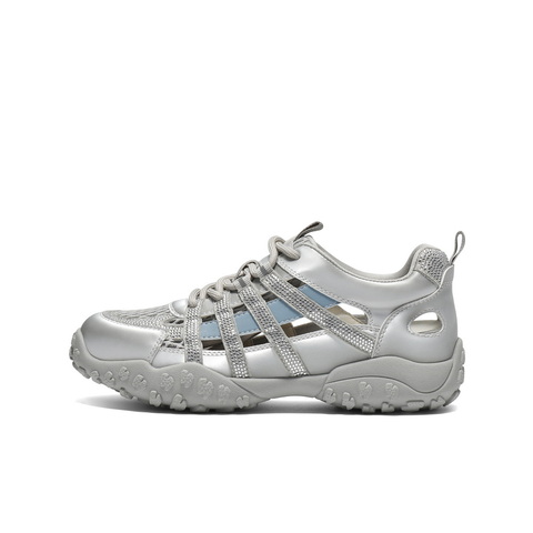 百丽闪耀水钻老爹鞋女2025秋新商场同款透气镂空休闲鞋E4B1DCM5