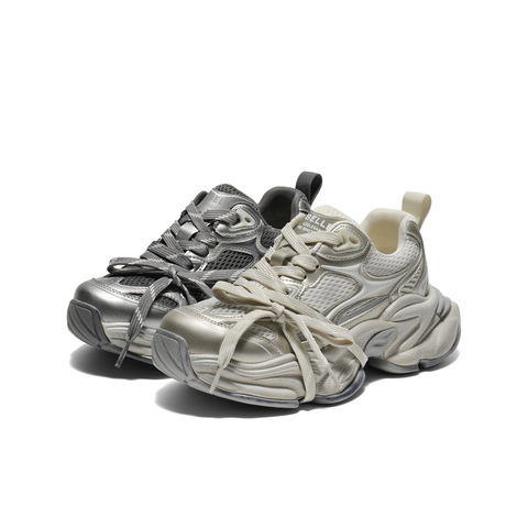 百丽拼接面透气老爹鞋女2025秋新厚底增高潮酷风休闲鞋B2798CM5