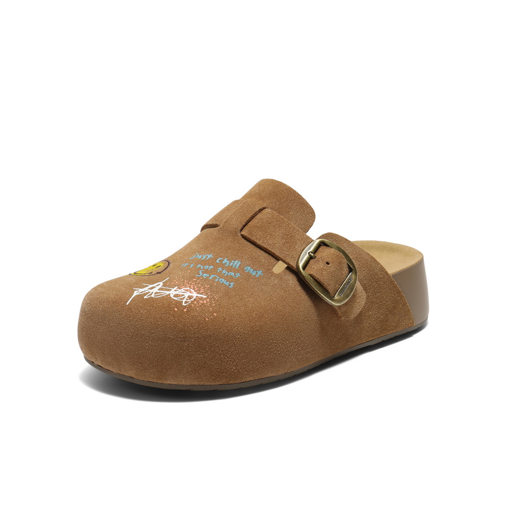 百丽SMILEY联名涂鸦勃肯鞋女2025秋新商场同款厚底拖鞋D8R2DCH5