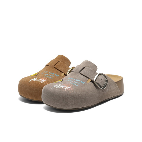 百丽SMILEY联名涂鸦勃肯鞋女2025秋新商场同款厚底拖鞋D8R2DCH5