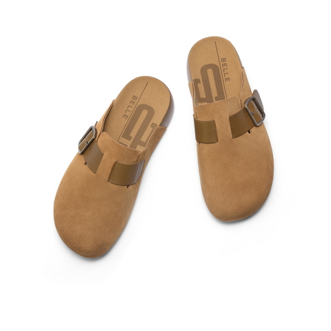 百丽厚底休闲勃肯鞋男2025新款秋季商场同款外穿包头拖鞋8VR01CT5