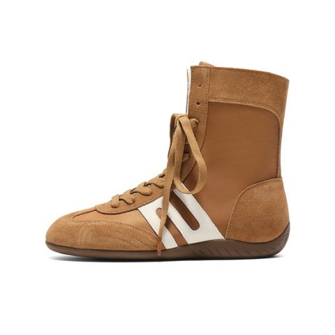 百丽潮酷高帮休闲鞋女2025秋新商场同款薄底运动休闲鞋E3M1DCD5