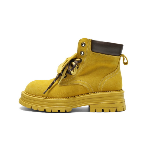 百丽复古双鞋带工装靴女2025冬新厚底增高户外休闲短靴B2745DD5