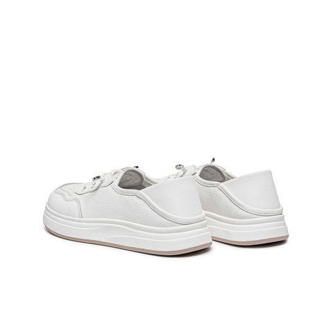 百丽简约百搭小白鞋女2025秋新商场同款舒适两穿休闲板鞋E4U1DCM5