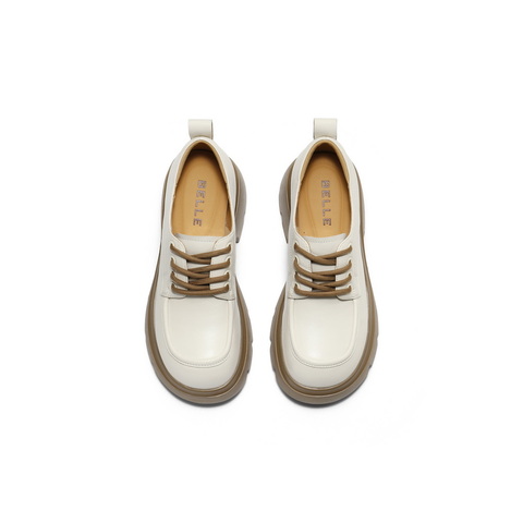 百丽英伦风牛津鞋女2025秋新商场同款真皮厚底增高单鞋E1X1DCM5