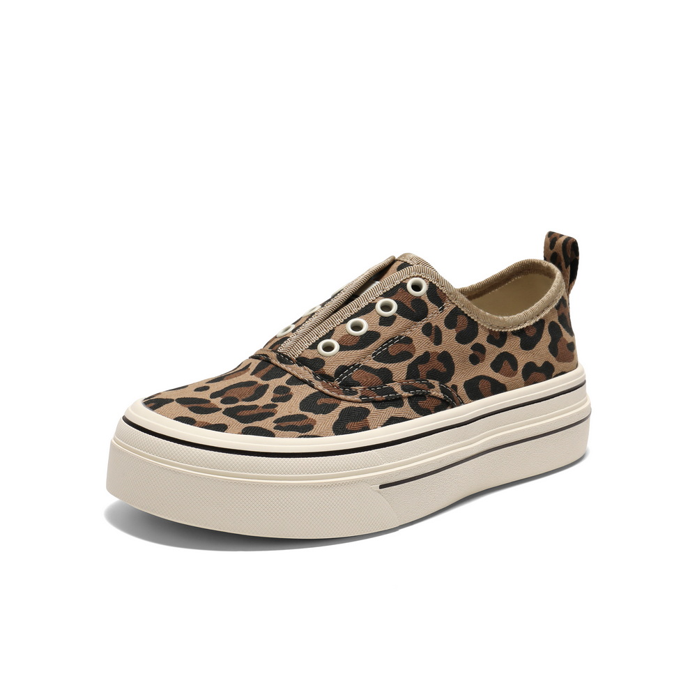 百丽简约百搭帆布鞋女2025秋新厚底便捷无系带休闲鞋B2699CM5