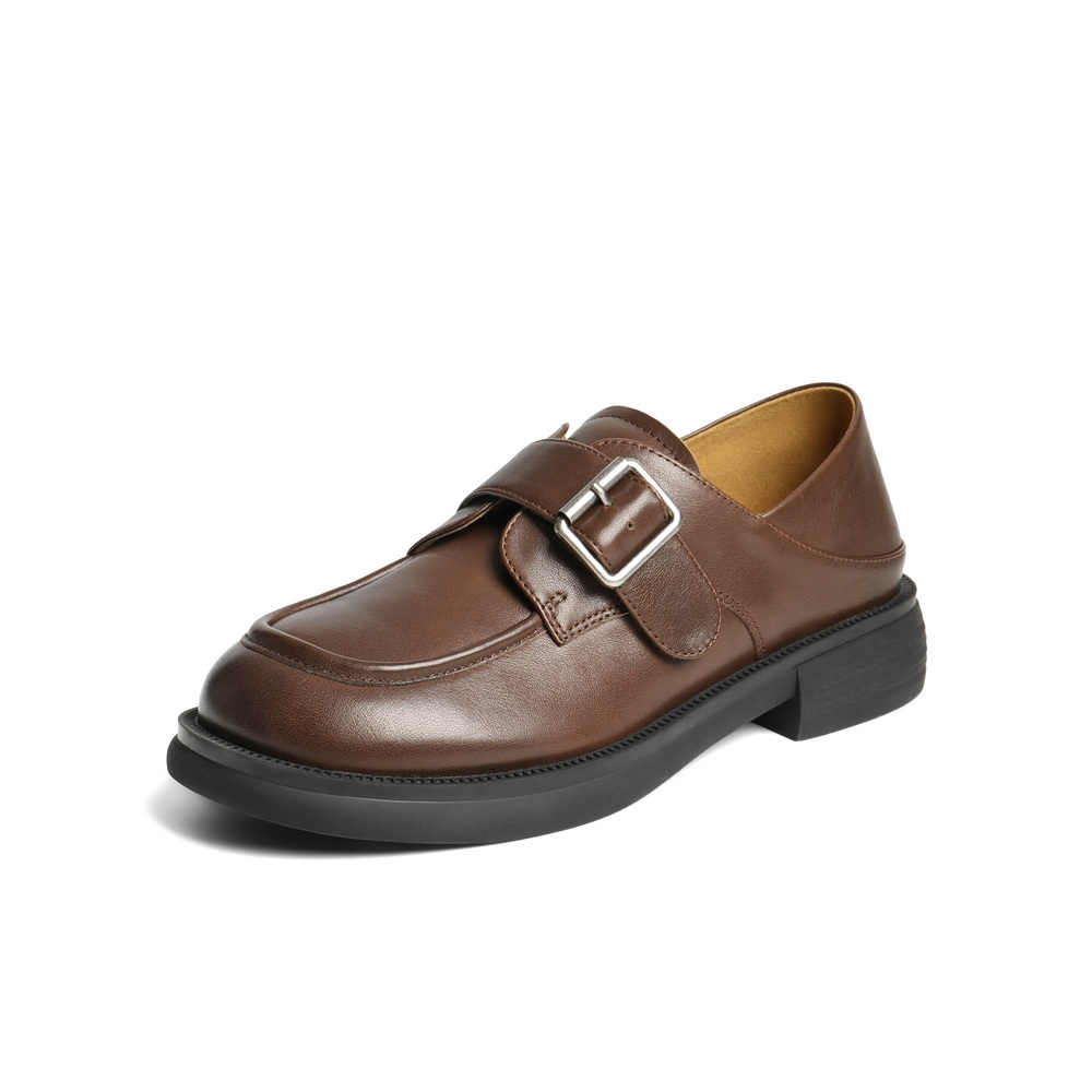 百丽复古乐福鞋女2025秋新商场同款真皮两穿便士乐福鞋D9W1DCM5