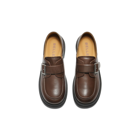 百丽复古乐福鞋女2025秋新商场同款真皮两穿便士乐福鞋D9W1DCM5