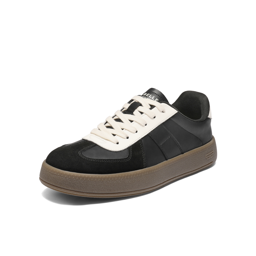 百丽复古潮搭休闲鞋男鞋2025新款秋季运动德训鞋撞色板鞋A2197CM5